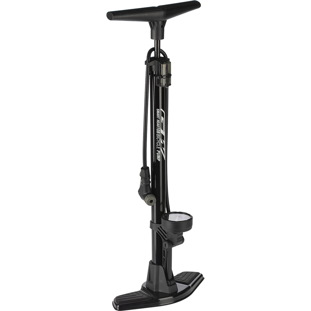 BOMBA DE PISO CON MANOMETRO 120PSI P32B-14 ACERO NEGRO