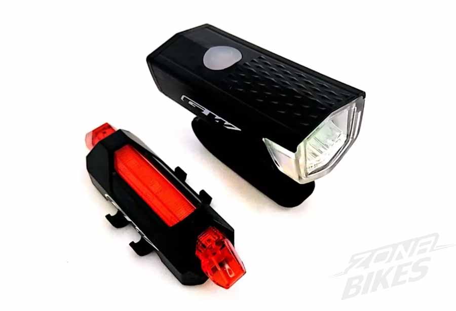 Luz delantera para bicicleta, luces traseras para bicicleta, carga USB, luz  trasera para bicicleta, luz trasera, batería recargable, aleación de