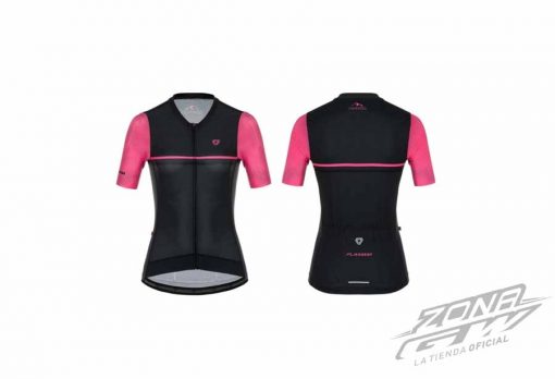 CAMISETA GW MUJER FLAMMA MANGA CORTA NEGRO FUCSIA 2