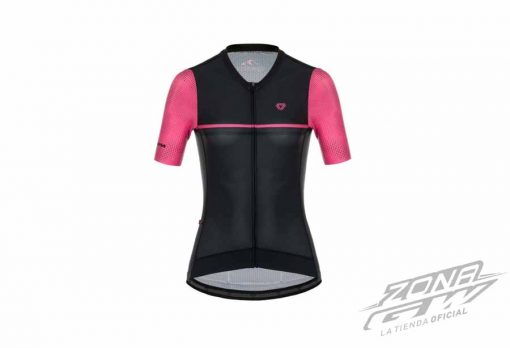 CAMISETA GW MUJER FLAMMA MANGA CORTA NEGRO FUCSIA